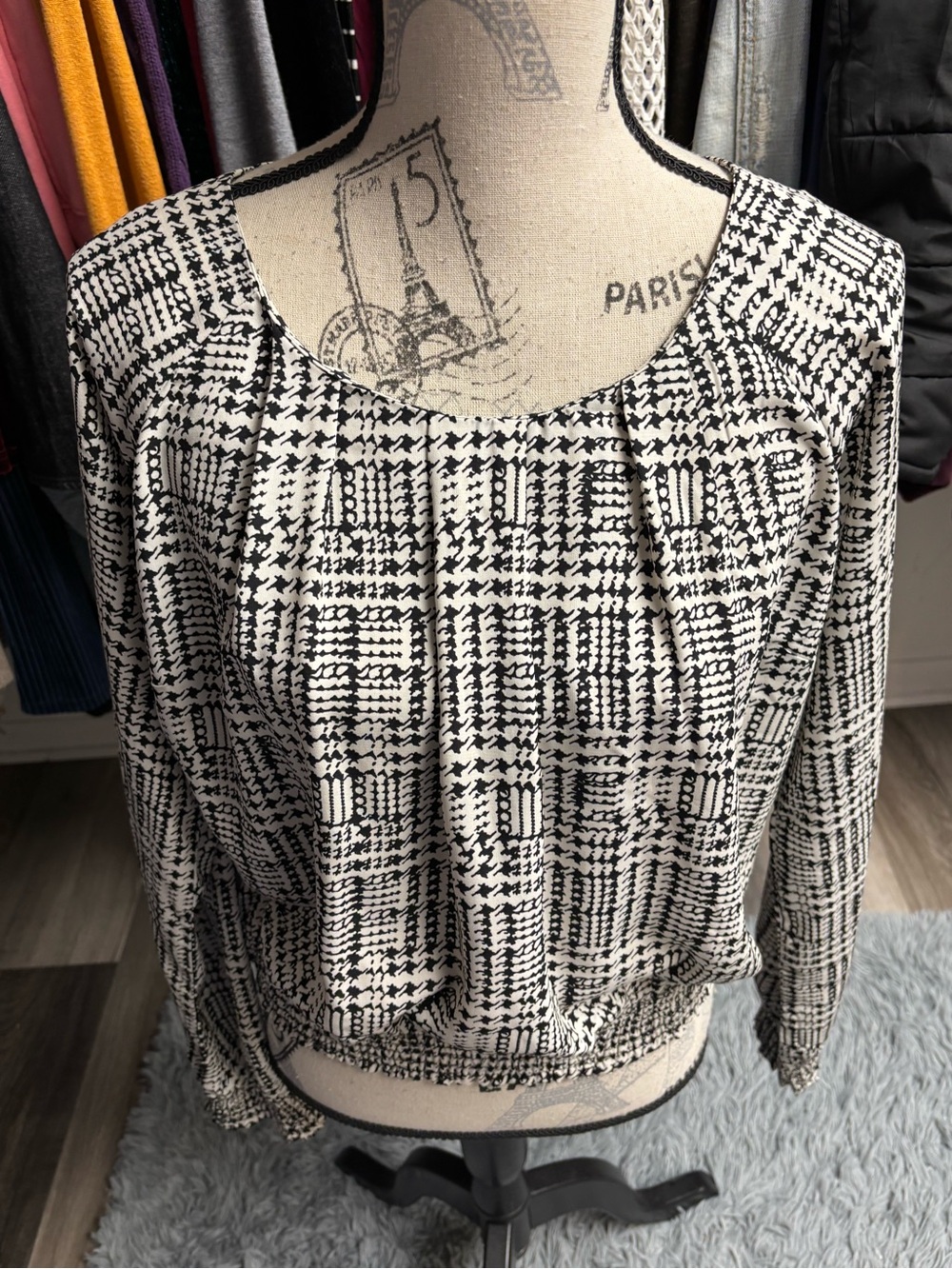 Printed Long-Sleeve Blouse